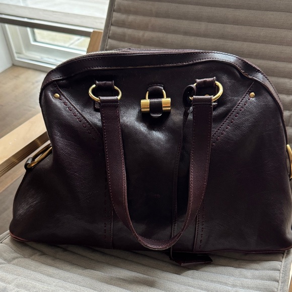 Yves Saint Laurent Dark Brown Satchel - Picture 1 of 4